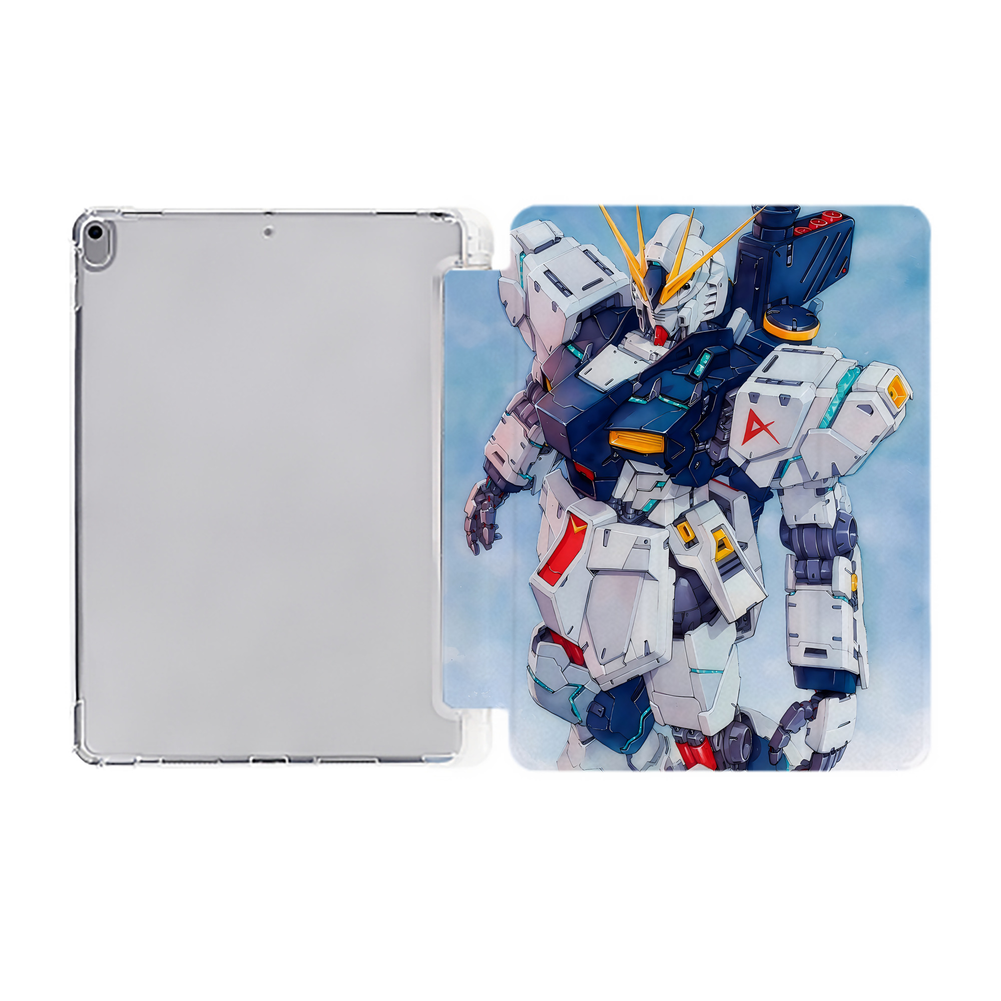 （画像用） 機動戦士ガンダム Mobile Suit Gundam IPad ケース ペン収納付き 三つ折りスタンド PUレザー×シリコン 対応機種9.5/10.5/10.9インチ